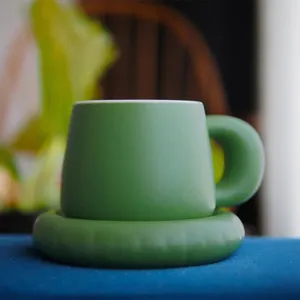 2024 Noridc Colorful Porcelain Coffee Cup And Saucer Set Logo Printed Ceramic Tea Mugs Custom