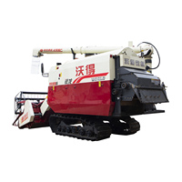 Moissonneuse-batteuse automotrice 130 CV à boîte de vitesses automatique pour riz et blé, faible perte de grain, chenilles anti-affouillage, haute productivité