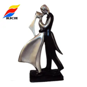 Custom 3d Resin Bride And The Bridegroom Figure Wedding Decoration Metal Statue