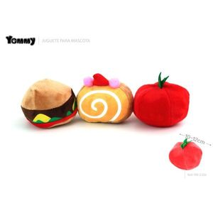 Juguetes de Peluche Yommy para Mascotas, Peluches de Tomates, Hamburguesas y Pasteles de 10-12 cm para Perros y Gatos, para Masticar y Jugar - Product Image 1