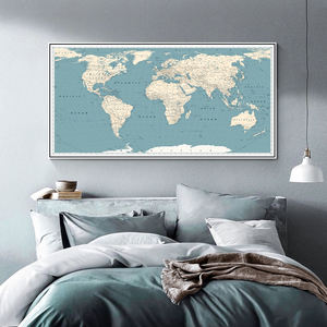 Usine vente en gros nouvelle arrivée <span class=keywords><strong>toile</strong></span> peinture colorée carte du monde impression Art mural décoration de la maison peinture pour le bureau - Product Image 2