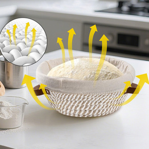 Набор корзин для расстойки теста: круглая 9 дюймов и овальная 10 дюймов. Идеально подходит для расстойки закваски и выпечки хлеба ручной работы. - Product Image 2