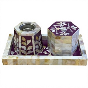 Regalo para Festival Religioso Islámico, Incensario Indio MOP Bakhoor, Soporte para Incienso con Incrustaciones de Concha Intrincadas, Madera de Sándalo, Ecológico, Hecho a Mano 100% - Product Image 1