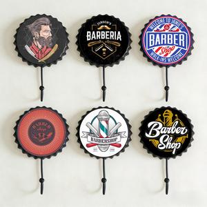 Autocollant mural en fer imprimé à motif personnalisé, robuste, avec crochet mural, pour salon de coiffure, <span class=keywords><strong>man</strong></span> cave, maison, support mural pour vêtements - Product Image 3