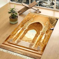 Tapis de prière islamique Rachel gaufré, lavable, pour salon, décoration musulmane, en promotion
