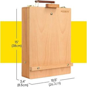 Caja de almacenamiento de arte portátil de madera Meeden, caja de herramientas de pintura de madera maciza para artistas y estudiantes - Product Image 4