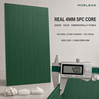 Panneau mural rainuré vert MORLENX en SPC, imperméable et écologique, pour revêtement mural à lattes pour restaurant, bureau, hôtel, salle de bain, salle à manger