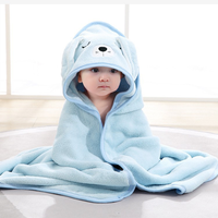 Serviette de bain à capuche pour bébé, motif animal de dessin animé, super douce, en corail, absorbante, sans peluches, cape de bain pour enfants