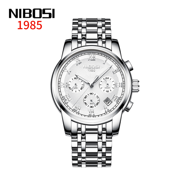 NIBOSI 2302 Novelty Top Brand Clock Fancy Design Ready Stock Popular Design Best Price Men Quartz Watches Stainless Steel Band