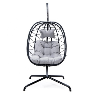 Columpio <span class=keywords><strong>plegable</strong></span> colgante de cuerda negra, <span class=keywords><strong>hamaca</strong></span> para <span class=keywords><strong>balcón</strong></span> y Patio - Product Image 1