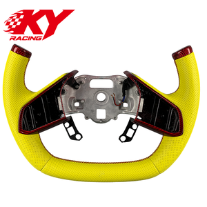 Volante deportivo de carreras personalizado en fibra de carbono y cuero para Chevrolet Corvette C8 Z06 ZR1 ZR1X Stingray E-Ray - Product Image 1