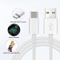 Kabel Tipe C 3A 0.3m 1m 1.5m 2m 3m 5m Kabel Charger USB Tipe C untuk Ponsel Kabel Data Pengisian Cepat Tipo c ke Usb