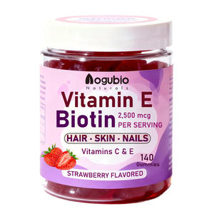 Harga pabrik suplemen Vitamin dengan Biotin 2500 Mcg Plus Vitamin C dan E kesehatan untuk wanita stroberi Biotin Gummies - Product Image 1