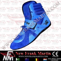 Chaussures de boxe NFM, arts martiaux, MMA, gym, crossfit, musculation, été, automne, hiver, bleu, cuir véritable, OEM, ODM, design personnalisé