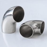 Coude en acier inoxydable sanitaire ZhuoYe 316L à intérieur lisse pour la transformation du lait et l'eau potable