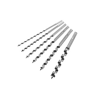 Xinrun Hardware <b>Auger</b> <b>Drill</b> Bit 6.35mm Carbon Steel Bright Finish 3 Flat Shank Extra Long Wood Drilling - Product Image 1