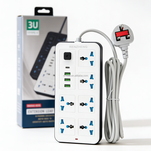 Regleta de Enchufes con Cable de Extensión de 6 Tomas, <span class=keywords><strong>Enchufe</strong></span> de Extensión Blanco con 3 Puertos USB y <span class=keywords><strong>1</strong></span> Puerto Tipo-C, Cable de Extensión Resistente de 3 Metros y 2000W - Product Image 1