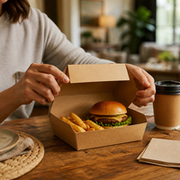 Contenitori da Asporto in Carta Kraft Personalizzati, Scatole Monouso per Sandwich