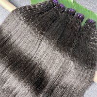 Extensions de cheveux humains lisses et crépus en gros, lots de cheveux naturels noirs 12A, tissage de cheveux lisses Yaki, extensions de cheveux humains