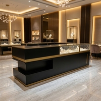 Vitrine à bijoux en verre écologique, moderne, noire, de luxe, avec éclairage LED, étanche, taille personnalisable, pour la présentation en magasin