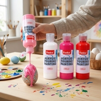 Peinture acrylique pour coulage, résistante à la décoloration, non toxique, aux couleurs pastel assorties et à texture lisse, pour la peinture sur œufs de Pâques
