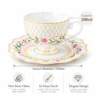 Fabricant de céramique depuis 40 ans, ensemble de 12 tasses à café et soucoupes en porcelaine céramique de style chinois avec motifs floraux bleus