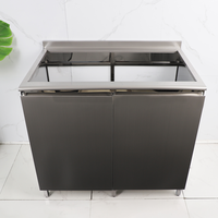 Meubles de buffet de cuisine moderne autoportants en acier inoxydable avec panier à tiroirs