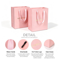 Sacs cadeaux en papier euro imprimés personnalisés avec logo, poignées en ruban de luxe, emballage boutique