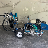 Machine de marquage routier à double pompe sans air pour peinture à froid, moteur 9 CV, deux composants, faible coût d'entretien, la plus vendue