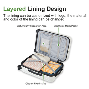 <span class=keywords><strong>Valigia</strong></span> Unisex da 20 pollici con cerniera da 20 pollici per bagagli da viaggio alla moda borse da viaggio per affari Trolley valigie - Product Image 2