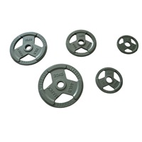 Disques de musculation en fonte thermolaquée à 3 trous Tri Grip pour haltères, équipement de fitness pour la musculation