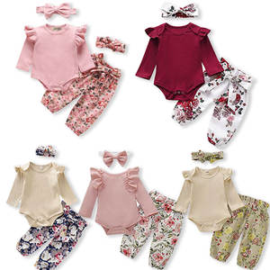 Ensemble de barboteuses pour bébé à manches longues et courtes, vêtements pour nourrissons, motifs floraux, 100% coton, ensembles de vêtements pour bébés filles - Product Image 2
