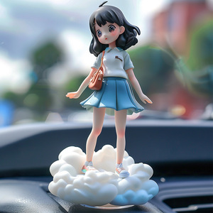 Custom Car <b>Doll</b> On Cloud Girl Cartoon Figurine 4-4.9in Plastic Molded Indoor Decor - Product Image 1