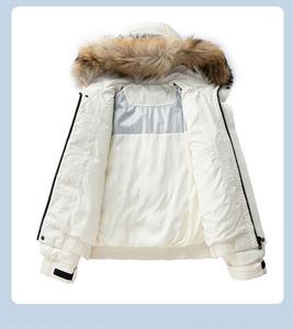 Giacca Imbottita Personalizzata da Uomo con Collo in Pelliccia, Cerniera, Stile Parka, Versione Invernale di Alta Gamma per Coppie, con Cappuccio e Imbottitura - Product Image 6