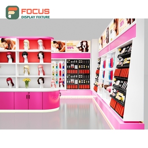 Comptoir de présentation de perruques haut de gamme avec vitrine en verre, tiroir et étagère intégrée pour magasin de coiffure - Product Image 3