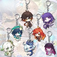 Gantungan Kunci Akrilik Game Yuan Shen Tentara Tersebar Funina Zhongli Lightning General Liontin Karakter Aksesoris Ransel Hadiah