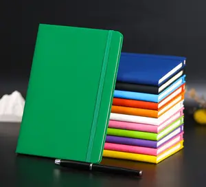 Cuaderno de cuero Pu, envío rápido, venta al por mayor, A6, 80 hojas, libro de banda, diario escolar, cuaderno de papel para estudiante