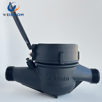 Meter Air Dingin Vertikal Tipe Kering Multi-Jet Kelas B/C Weizidom Nylon Plastik DN15-20 Berulir OEM Kustom Dial IP68 Tinggi