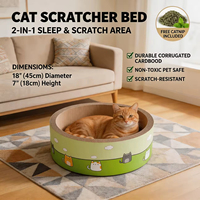 Griffoir et panneau à griffer pour chat Deepen – Résistant à l'usure toutes saisons – Lit pour chat en carton ondulé avec espace intime en forme de trous d'arbre et grand espace