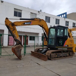 Excavadora de cadenas SANY SY75C usada, con motor Isuzu, para dragado de tierras agrícolas e irrigación. Descuento por pedidos al por mayor, envío rápido. - Product Image 4