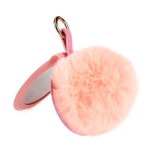 Miroir porte-clés mignon pliant en fourrure rose miroir à main de poche en PU personnalisé vente en gros <span class=keywords><strong>pas</strong></span> <span class=keywords><strong>cher</strong></span> petit cadeau mignon pour les filles - Product Image 2
