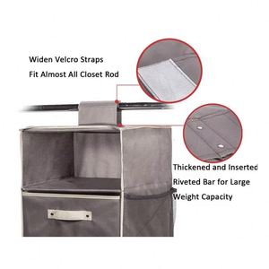 Modern Fabric <b>6</b> Shelf Closet Hanging Organizer Detachable <b>Drawer</b> for Storage Clothes Wardrobe Organization - Product Image 5