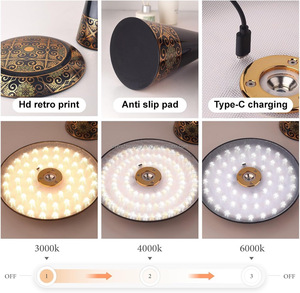 <span class=keywords><strong>Marrakech</strong></span> โคมไฟตั้งโต๊ะไร้สายแบบชาร์จไฟได้, ° ชาร์จไฟได้โคมไฟ LED แบบตุรกีใช้แบตเตอรี่หรี่แสงได้โคมไฟ LED แบบพกพา - Product Image 4