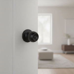 Modern Steel Privacy <strong>Door</strong> <strong>Knob</strong> KEYLESS Interior <strong>Door</strong> Lock for <strong>Bedroom</strong> Bathroom Home Office-Satin Nickel Finish Easy Installation - Product Image 2