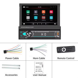 Autoradio télescopique Podofo 1Din 7 pouces MP5 double USB à charge rapide Bluetooth FM égaliseur LED coloré Vente en gros - Product Image 6