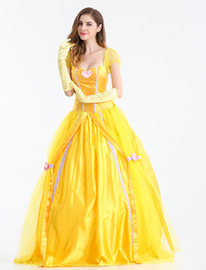 Ecowalson adulto amarillo <span class=keywords><strong>bestia</strong></span> princesa Bella disfraz Halloween Cosplay fiesta mascarada campana corte <span class=keywords><strong>reina</strong></span> roles Sui - Product Image 6