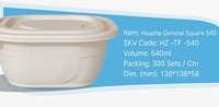 Contenant de restauration moderne pour l'extérieur, 540 ml, en amidon de maïs bio, avec couvercle en PP, biodégradable, jetable, anti-déversement, robuste, pour la cuisine