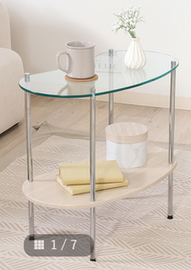 Mesa auxiliar transparente de vidrio templado de estilo nórdico moderno, mesa de centro de forma Irregular para sala de estar, muebles para el hogar - Product Image 4