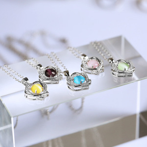 สร้อยคอจี้รูปหัวใจคู่สำหรับผู้หญิง เครื่องประดับแฟชั่นโซ่คล้องคอ - Product Image 3