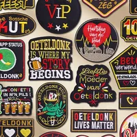 Patch personnalisé Carnaval des Pays-Bas, Emblème d'Oeteldonk, Écussons brodés, Écussons thermocollants pour vêtements, Badges à coudre, Vente en gros